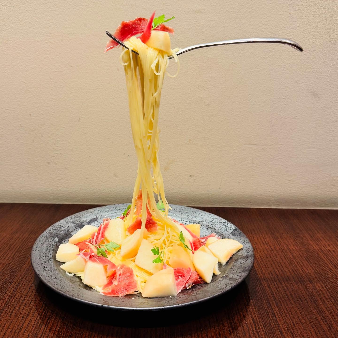 白桃の冷製パスタ
